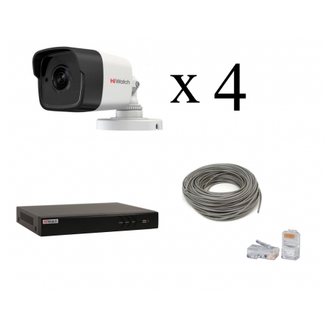 В комплекте используются IP камеры HiWatch DS-I200 с разрешением 1920×1080 (2мп). Комплект является передовым решением в система