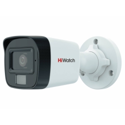 HiWatch DS-T200A(B) - 2 Мп уличная цилиндрическая HD-TVI камера с EXIR/LED и встроенным микрофоном